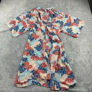 BCBGeneration Geometric Kamono Open Front Cardigan Womens XS/S Red Blue‎